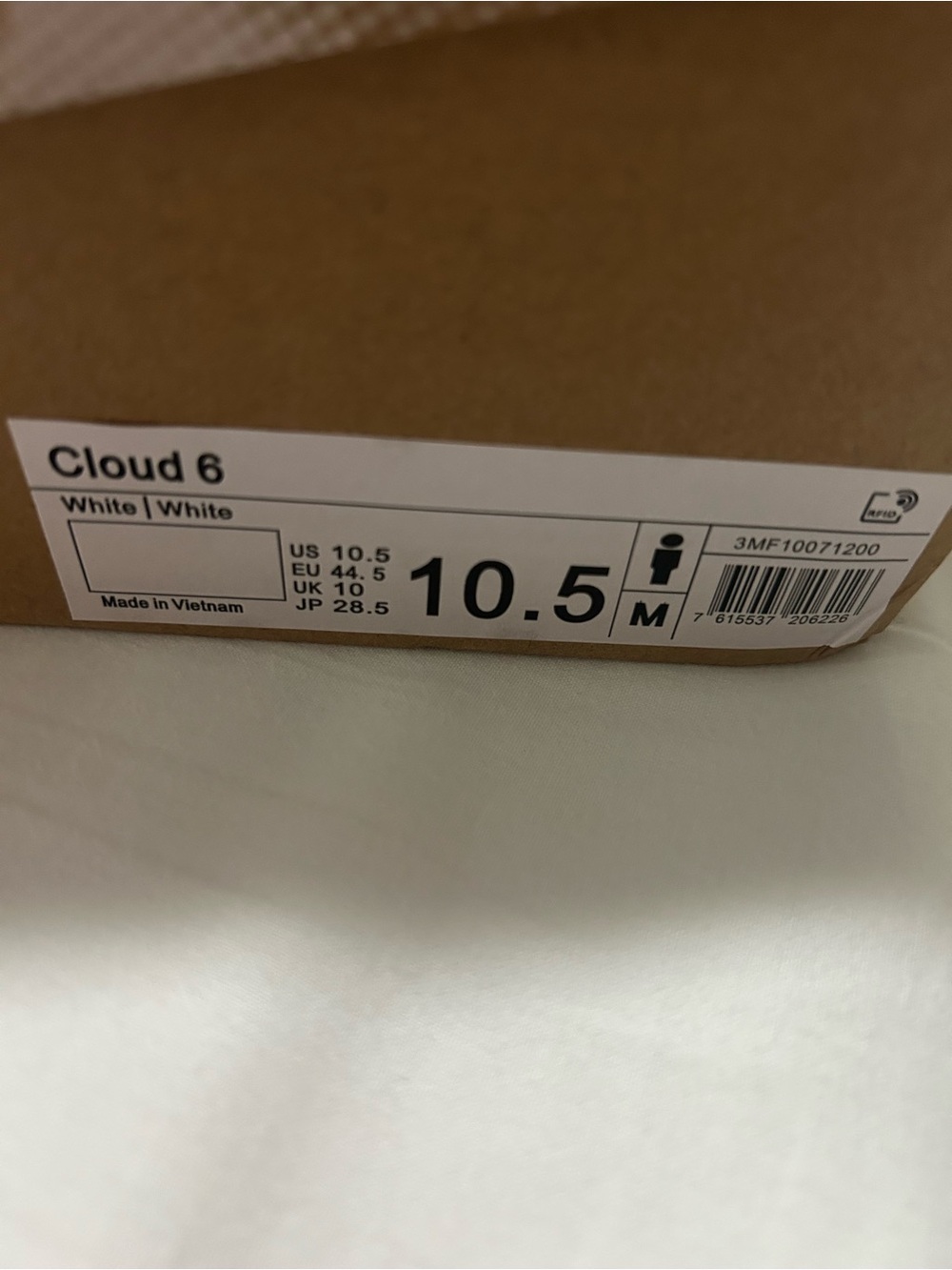 On Cloud Cloud 6 White Men's Lightweight Trainer - Picture 6 of 6